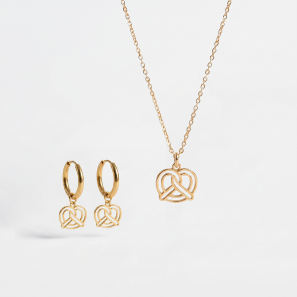 Schmuckset: Brezelkette + Brezelcreolen